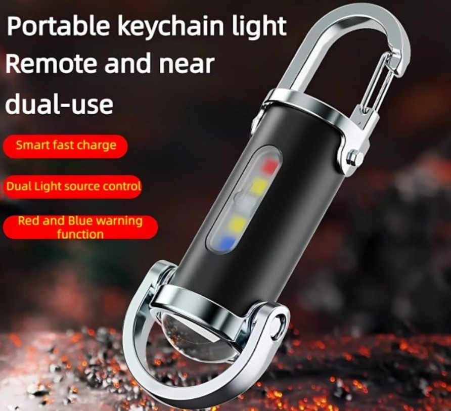 7 Modes High Power LED + COB Keychain Flashlight With Type-C Charger – KD088